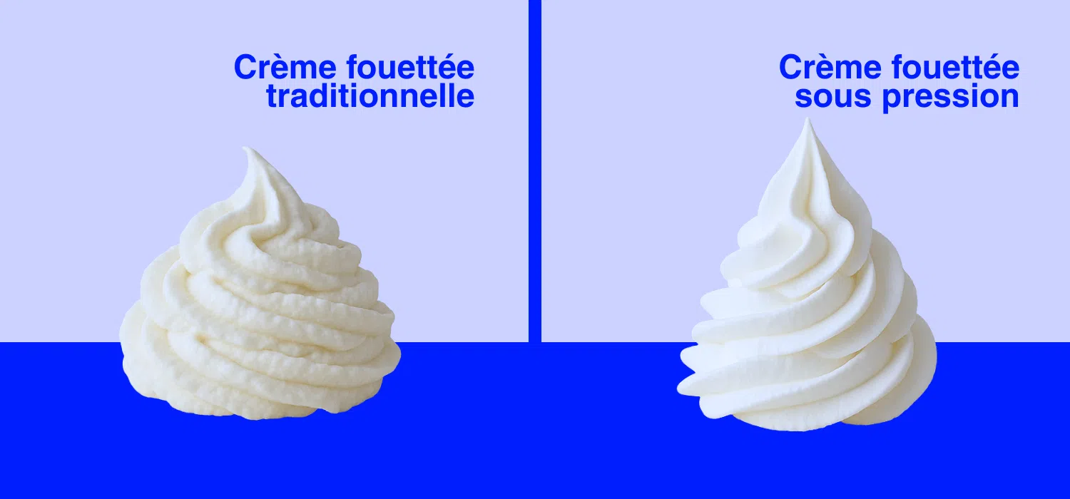 Crème fouettée traditionnelle vs crème fouettée sous pression