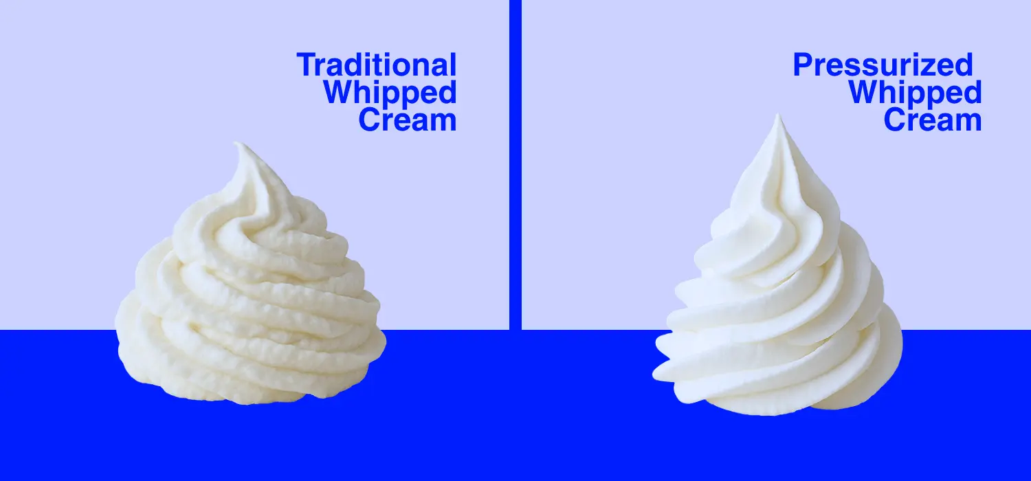 Traditional whipped cream vs pressurized whipped cream